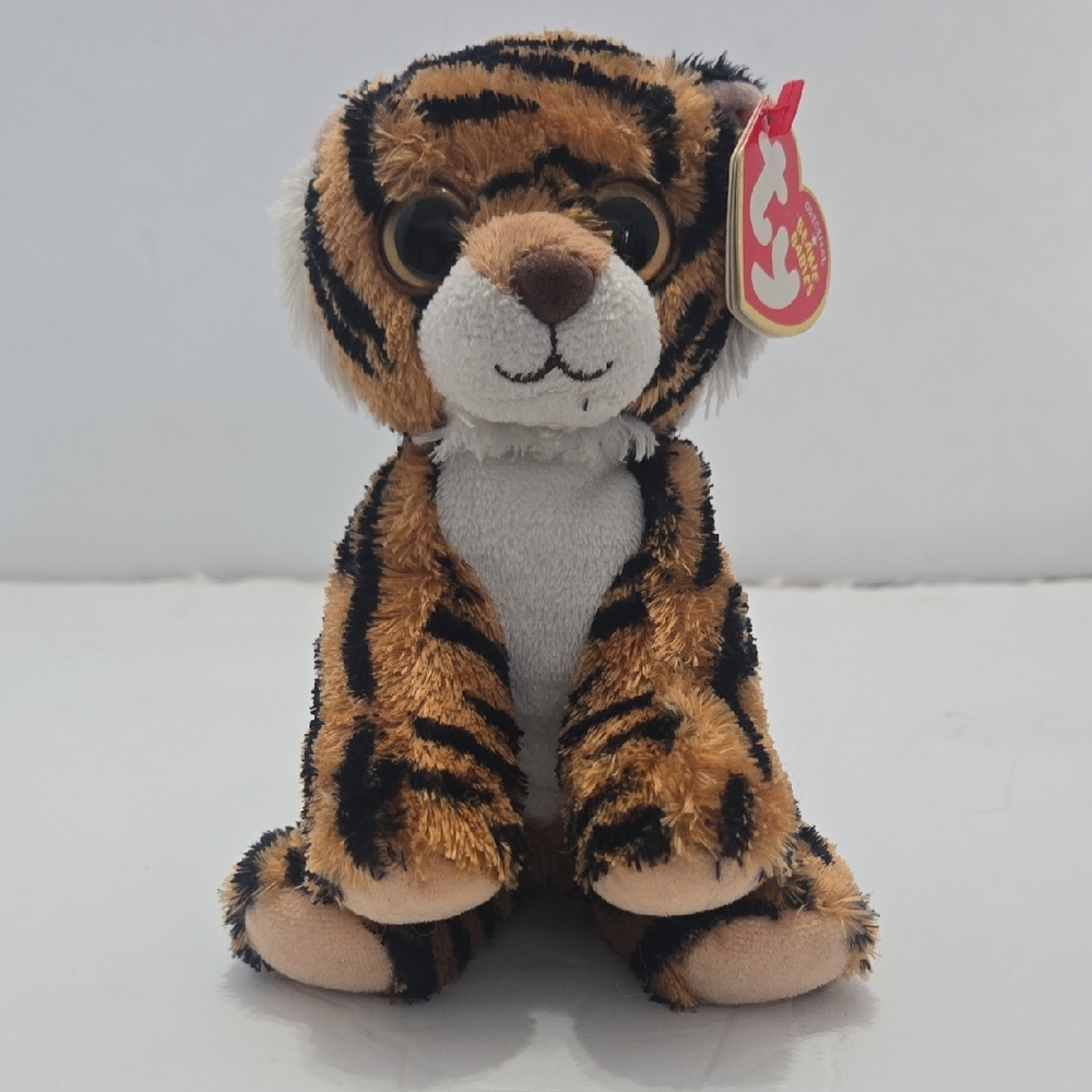 Ty Plush Tiger Toy - Brown and White